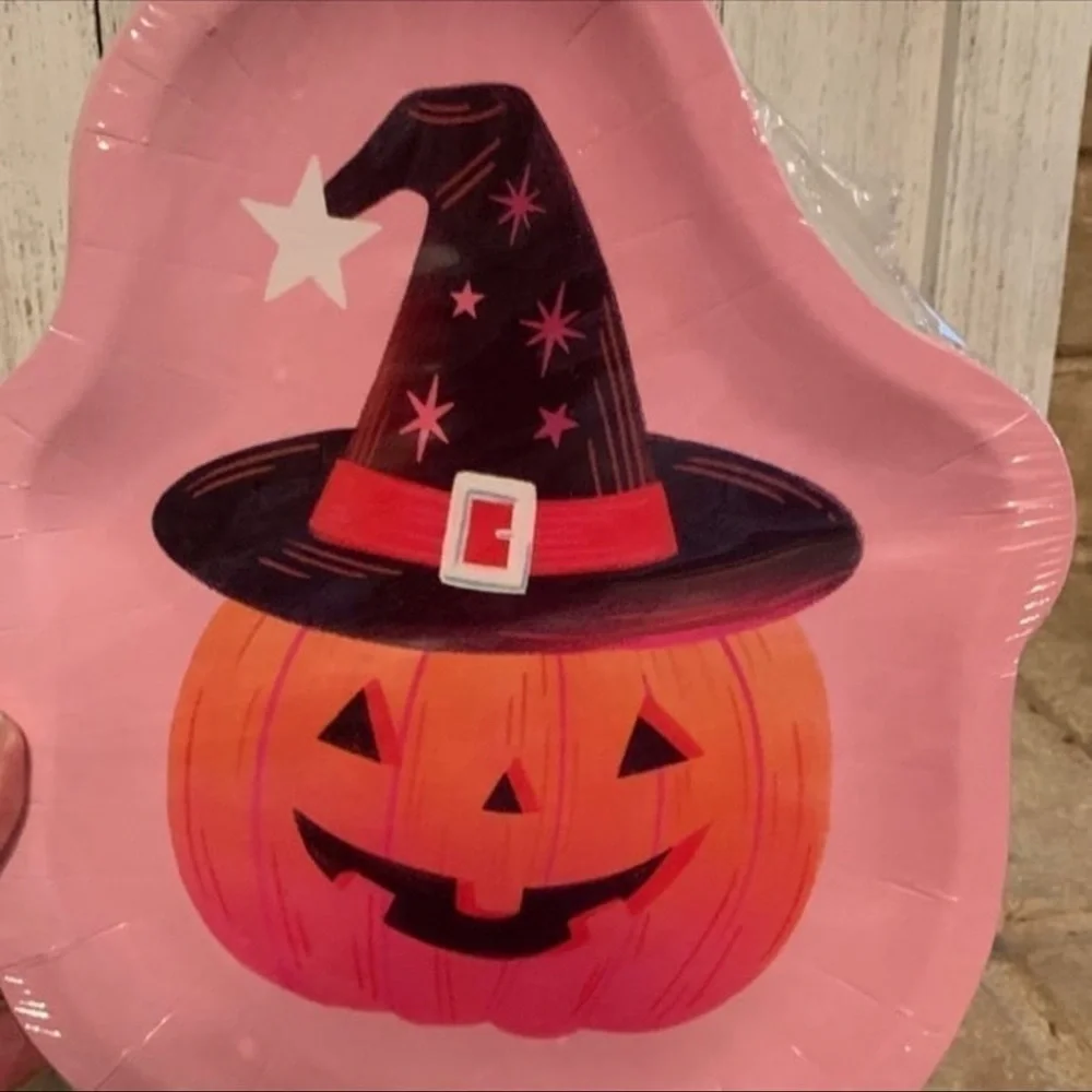 Halloween Party Plates Pink Dessert (16) Napkins (40)